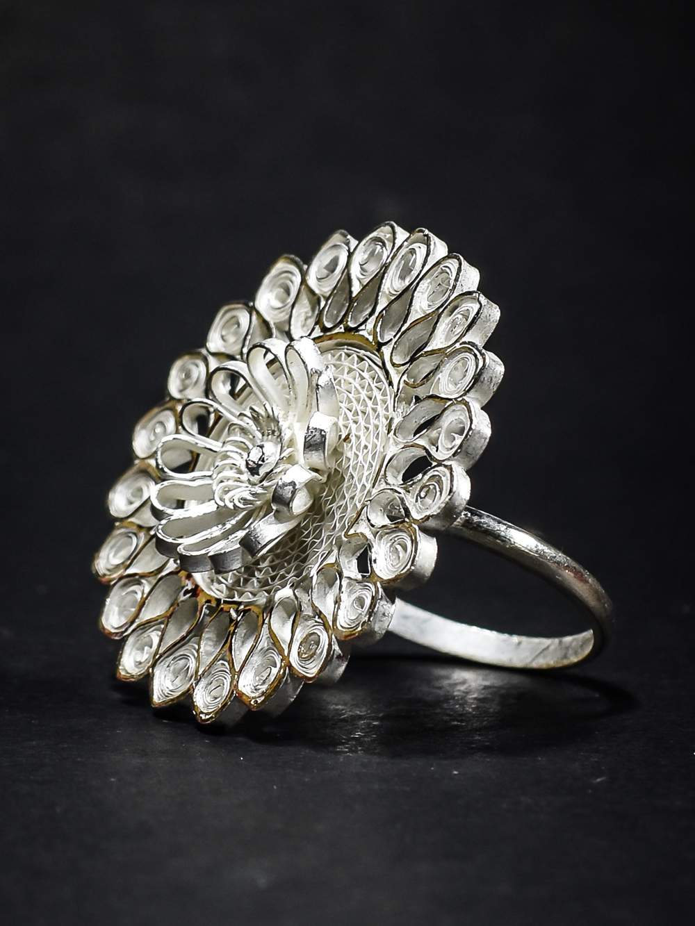 Beautiful elegant Silver ring with topaz “Flower” – AmiJewel - Handcrafted  gold and silver jewellery. Designer jewellery.